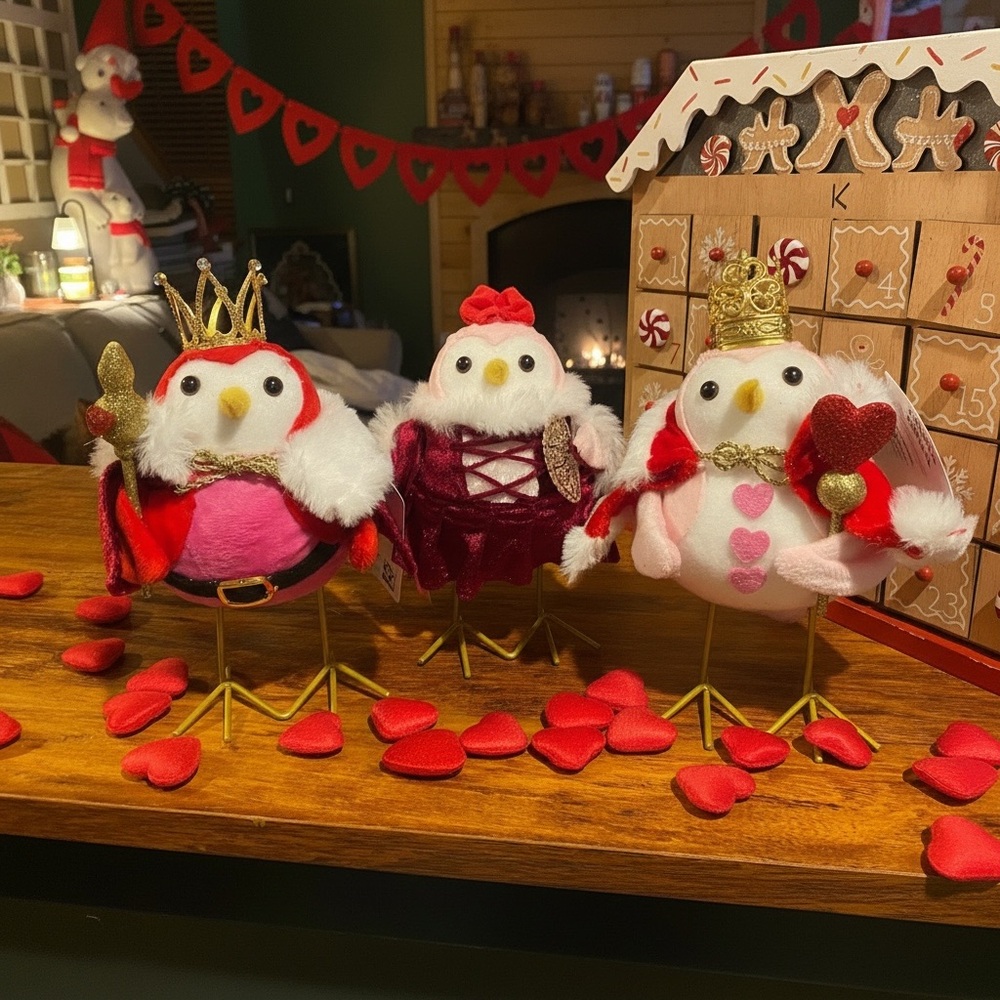 Way To Celebrate Valentine's Day
2026 Fabric Bird Set Of 3 Queen King & Fan Bird